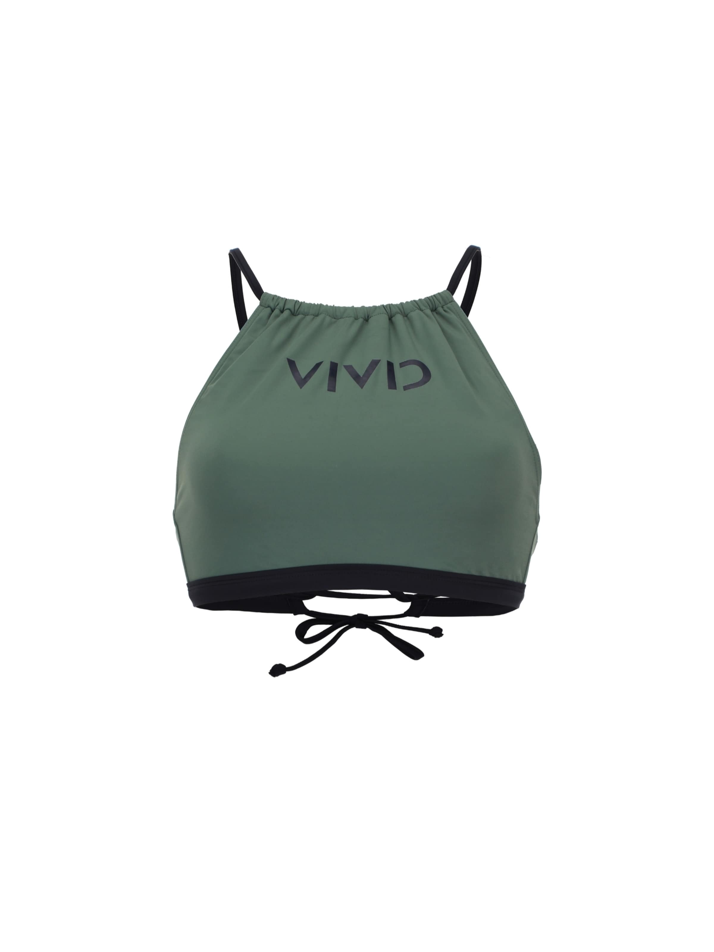 VIVID High neck Bikini zgornji del | zelena barva: sprednja stran