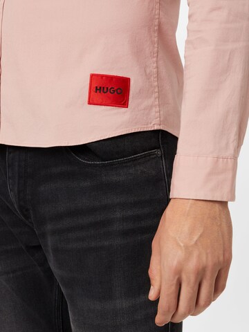 HUGO Slim Fit Hemd 'Ero3' in Pink