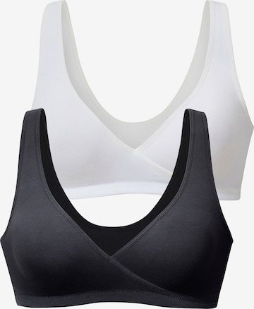 Bustier Soutien-gorge d’allaitement PETITE FLEUR en noir : devant