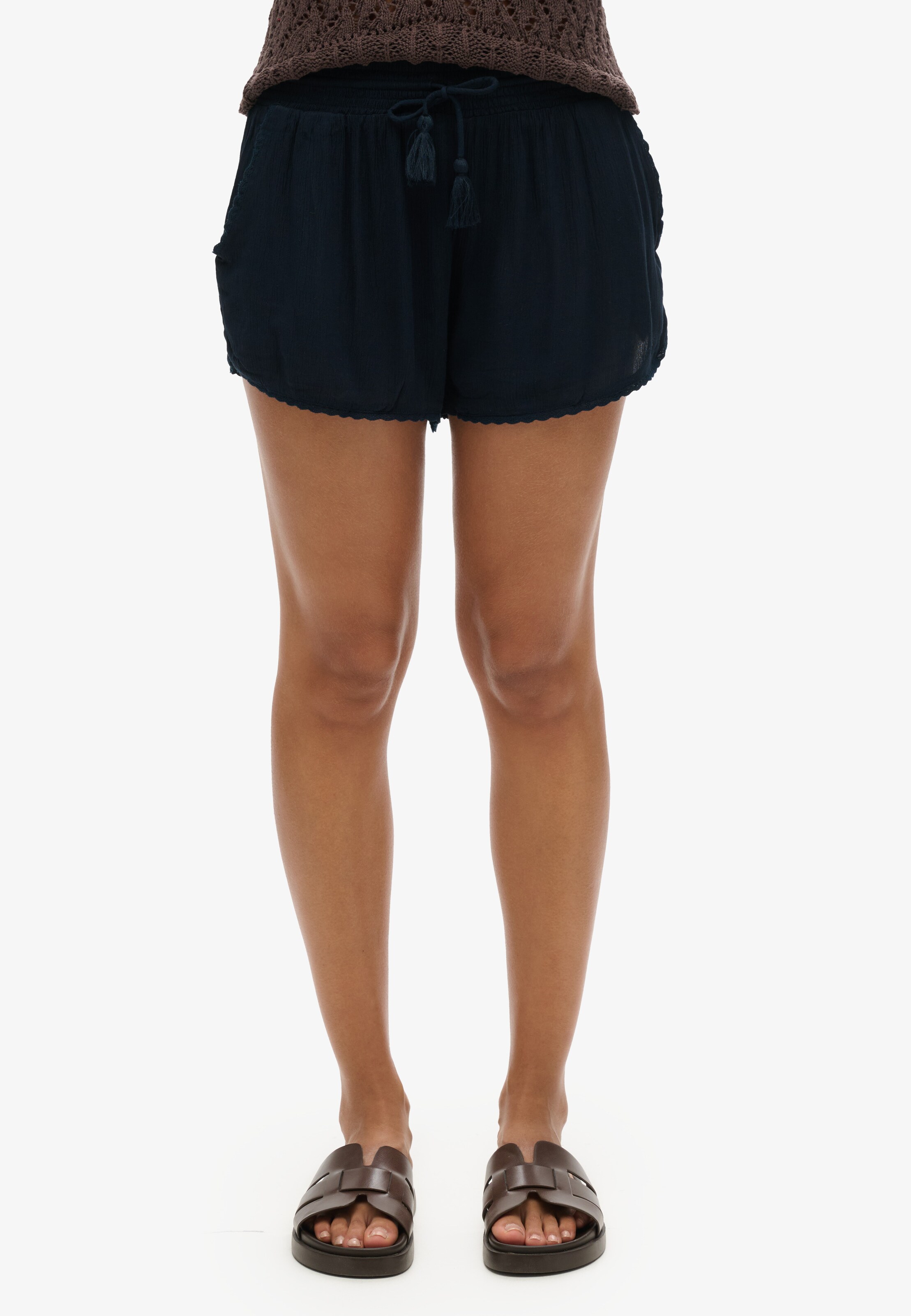 Superdry Loosefit Broek in Blauw: voorkant