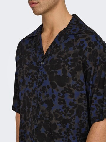 Only & Sons Comfort fit Button Up Shirt 'ONSHarris' in Blue