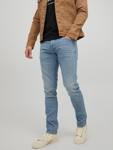 Coupe slim Jean 'Glenn' JACK & JONES en bleu : devant