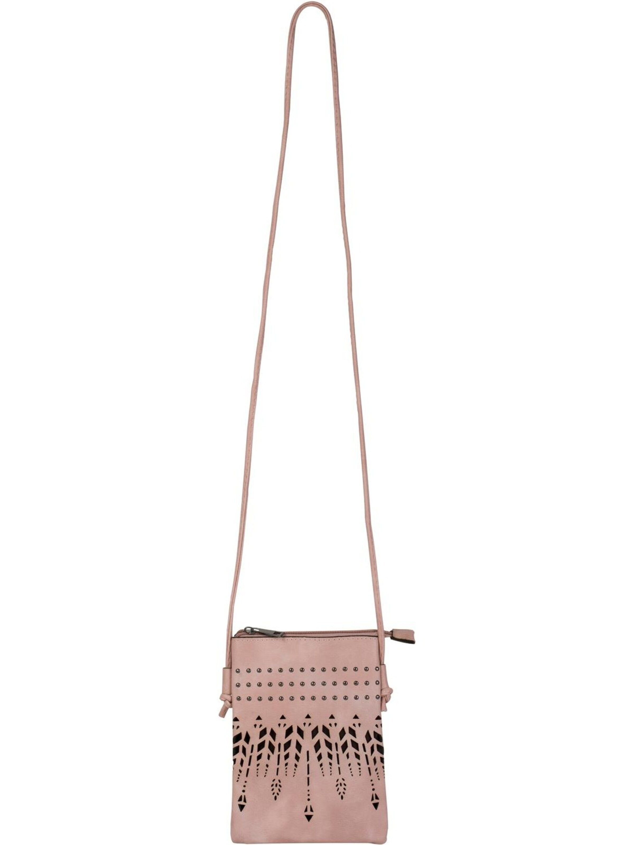 styleBREAKER Umhängetasche 'Mini Umhängetasche Ethno Cutout und Nieten'‌‌‌‌‌‌‌ in Pink