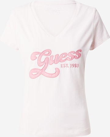 GUESS T-Shirt 'Suede' in Pink: predná strana