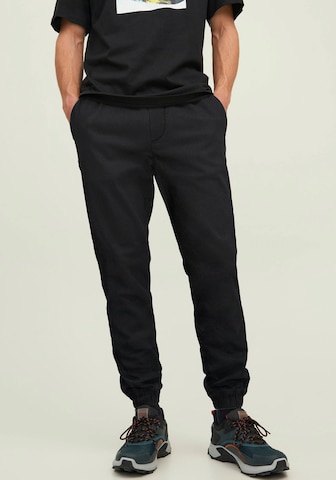 JACK & JONES Tapered Housut 'Gordon Dave' värissä musta: edessä