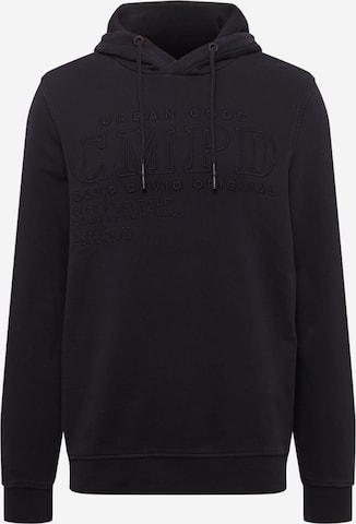 CAMP DAVID Athletic Sweatshirt in Black: front