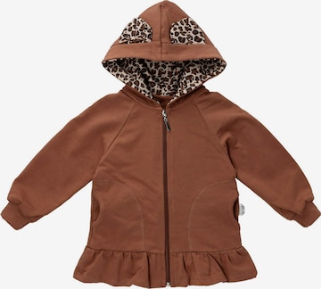 Baby Sweets Zip-Up Hoodie in Brown: front