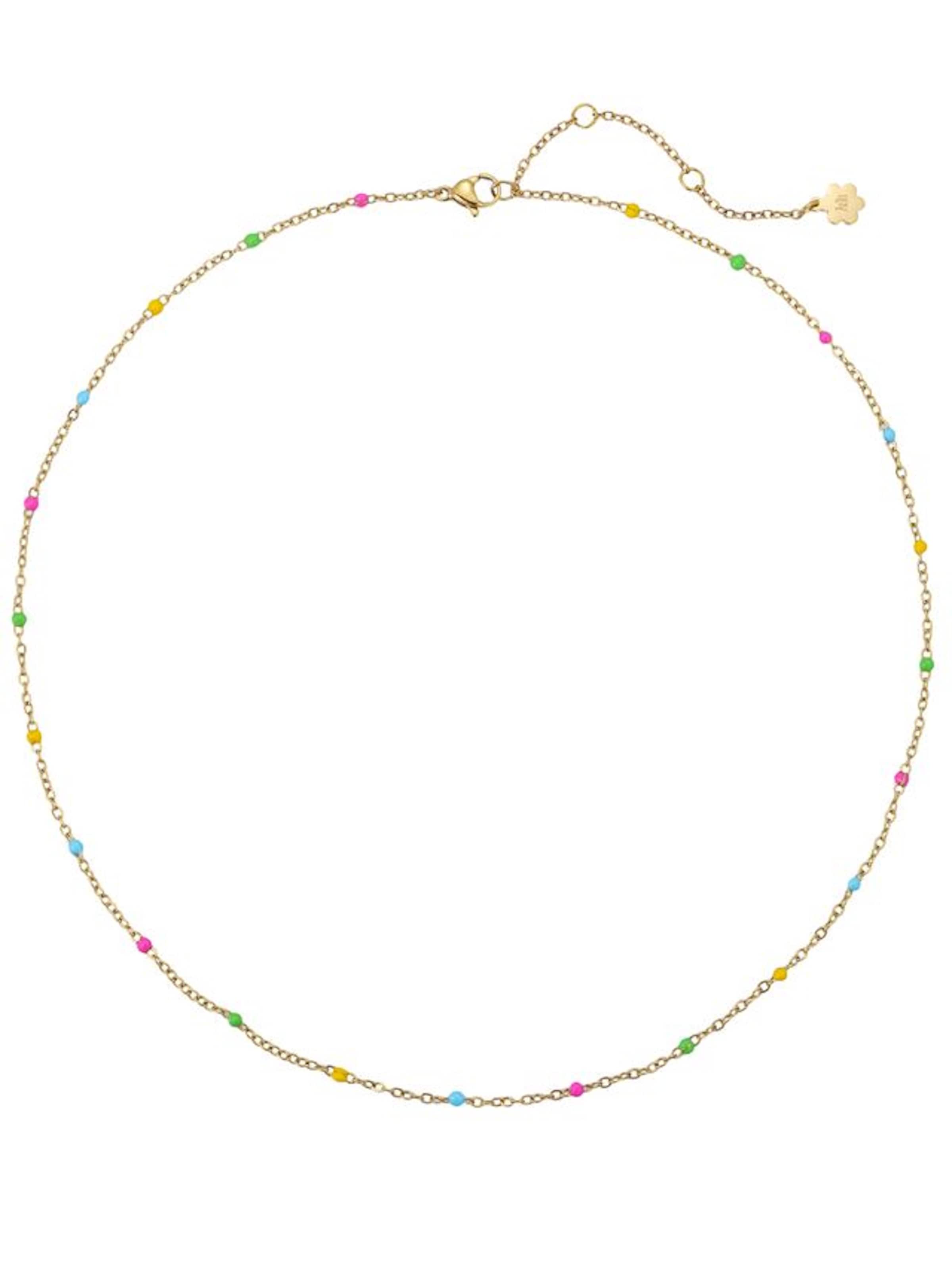 Hey Happiness Necklace 'Color Line' in Gold: front