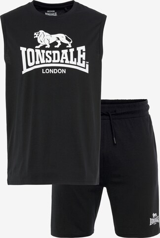 LONSDALE Sweatsuit in Black: front