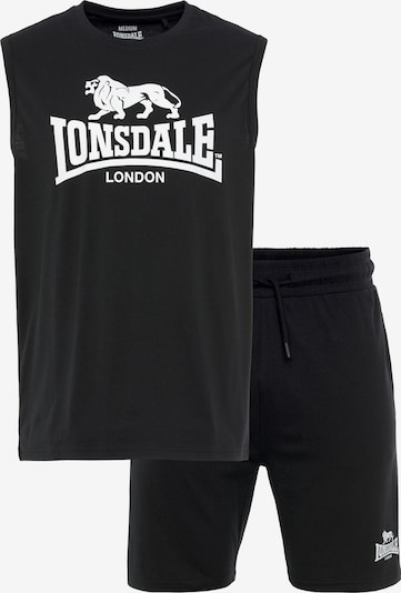 LONSDALE Jogging komplet 'Allanton' veličine 4XL u crna / bijela, Pregled proizvoda