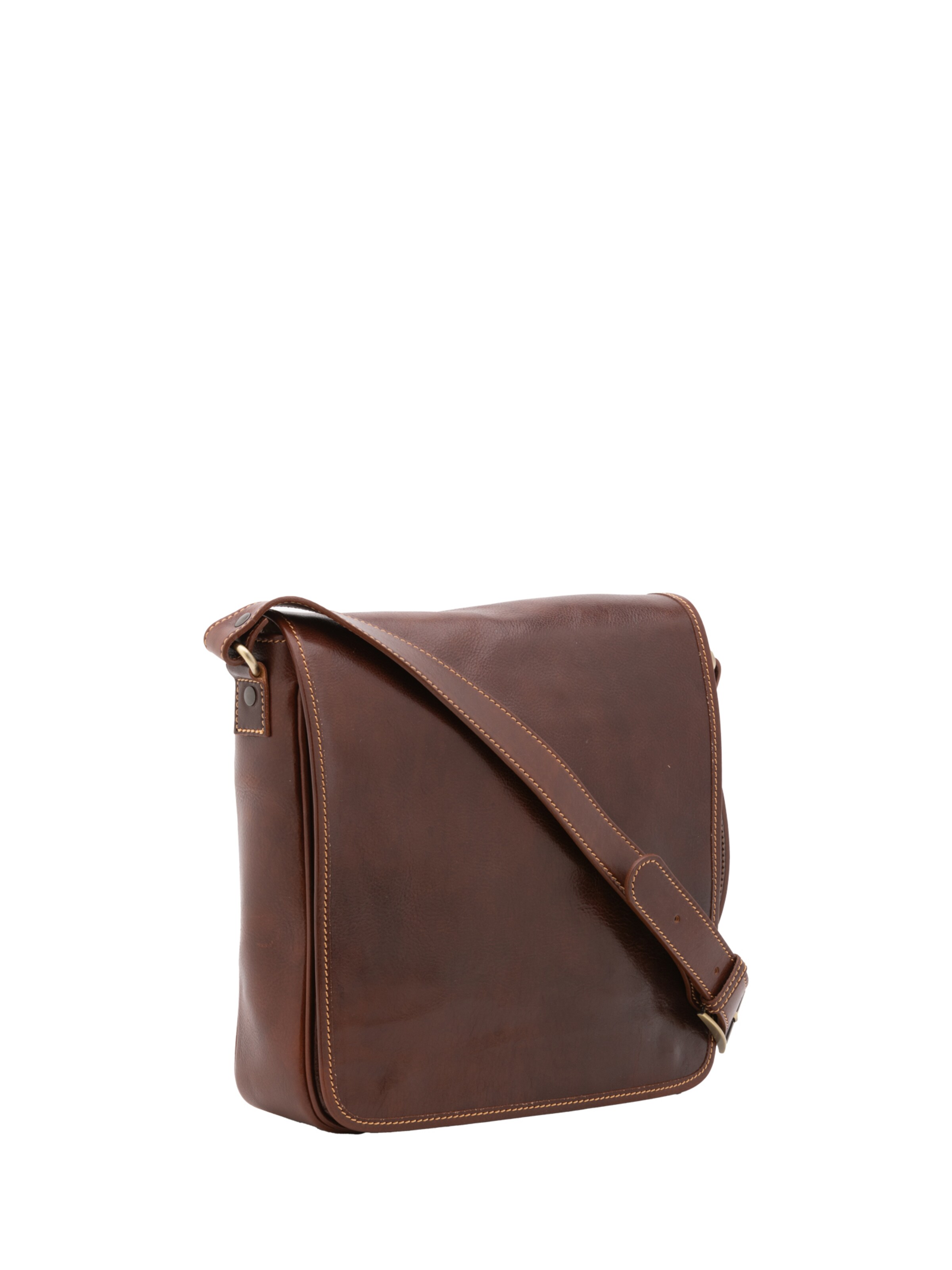 Borsa a tracolla 'Borsa a tracolla uomo vera pelle con chiusura magnetica - Made in Italy' di I Fratelli in marrone