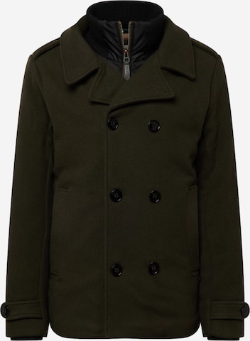 Petrol Industries Between-Seasons Coat in Green: front