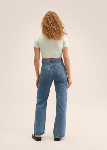 Wide leg Jeans de la MANGO pe albastru