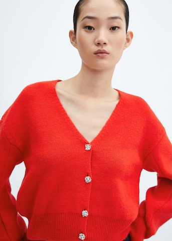 MANGO Knit Cardigan in Red