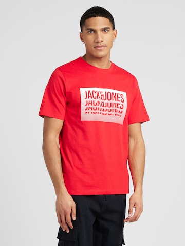 JACK & JONES Majica 'FLINT' | rdeča barva: sprednja stran