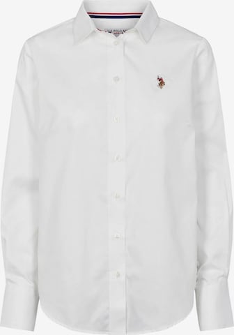 T-shirt ' USPA ' U.S. POLO ASSN. en blanc : devant