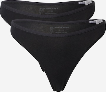 SCHIESSER Thong in Black: front