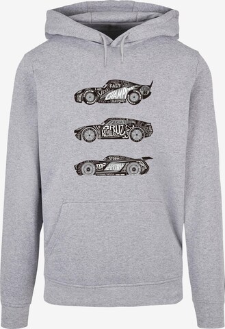 ABSOLUTE CULT Sweatshirt 'Cars - Text Racers' in Grijs: voorkant