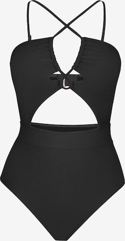 Cupshe Bustier Badeanzug 'Brown-ASL0311EA/Black-DAA12E2F002AA' in Schwarz: Vorderseite