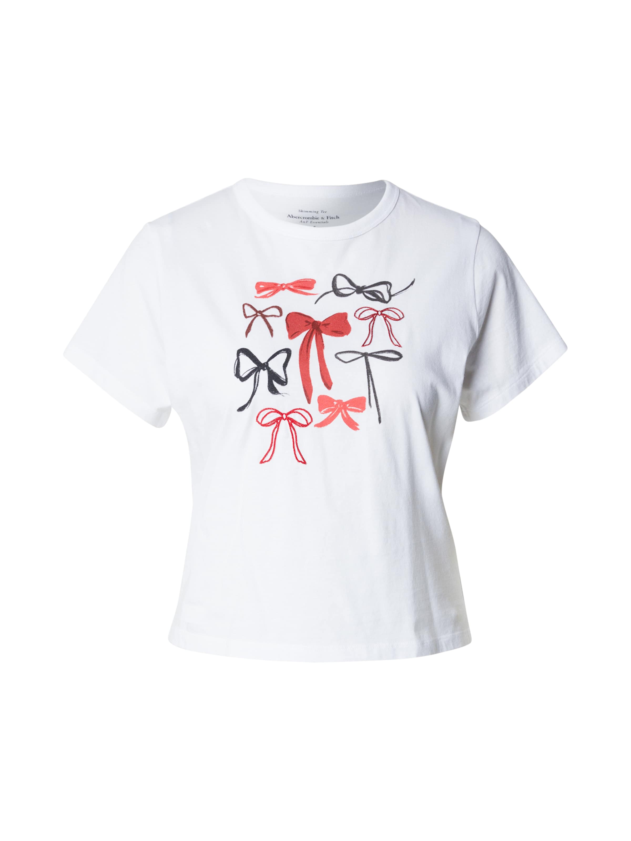 Abercrombie & Fitch T-Krekls, krāsa - pelēks / sarkans / balts, Preces skats