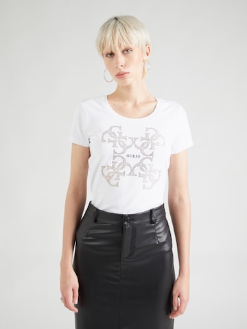 T-shirt GUESS en blanc : devant