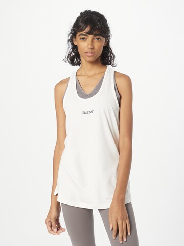 GUESS - Top desportivo em branco: frente