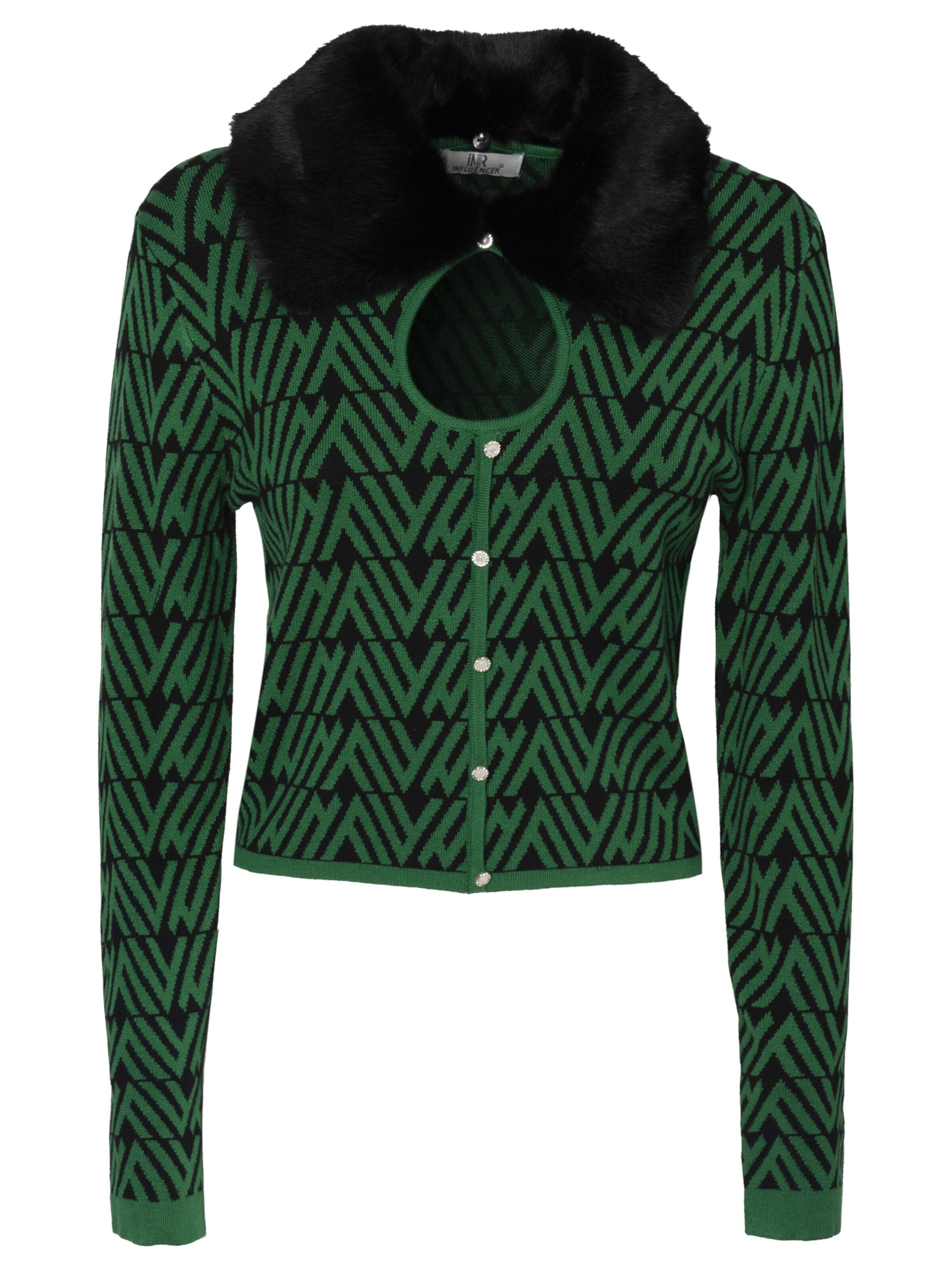 Pull-over Influencer en vert : devant