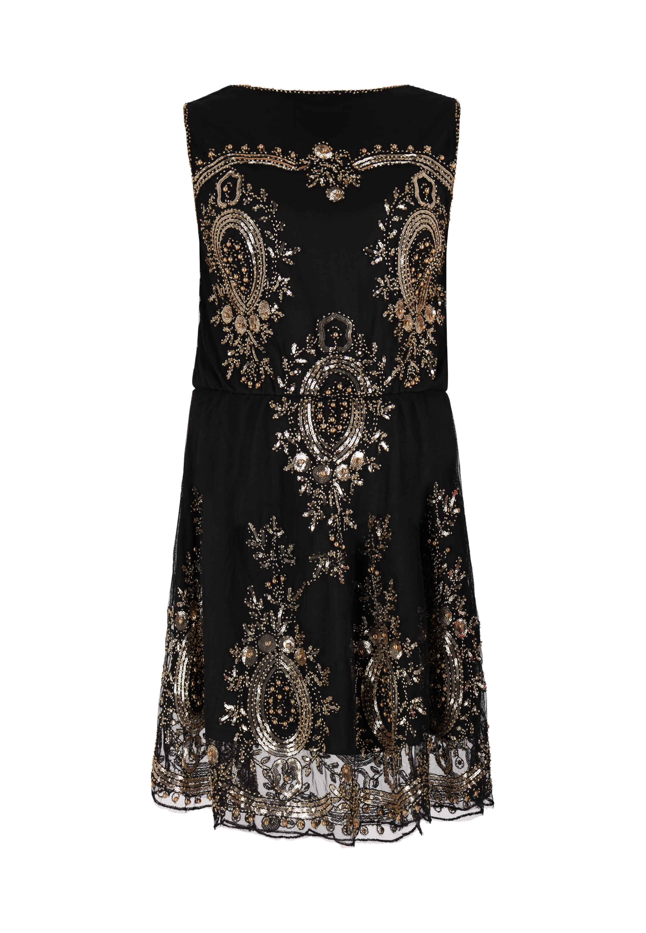 NAEMI Koktejlové šaty - béžová / zlatá / černá, Produkt