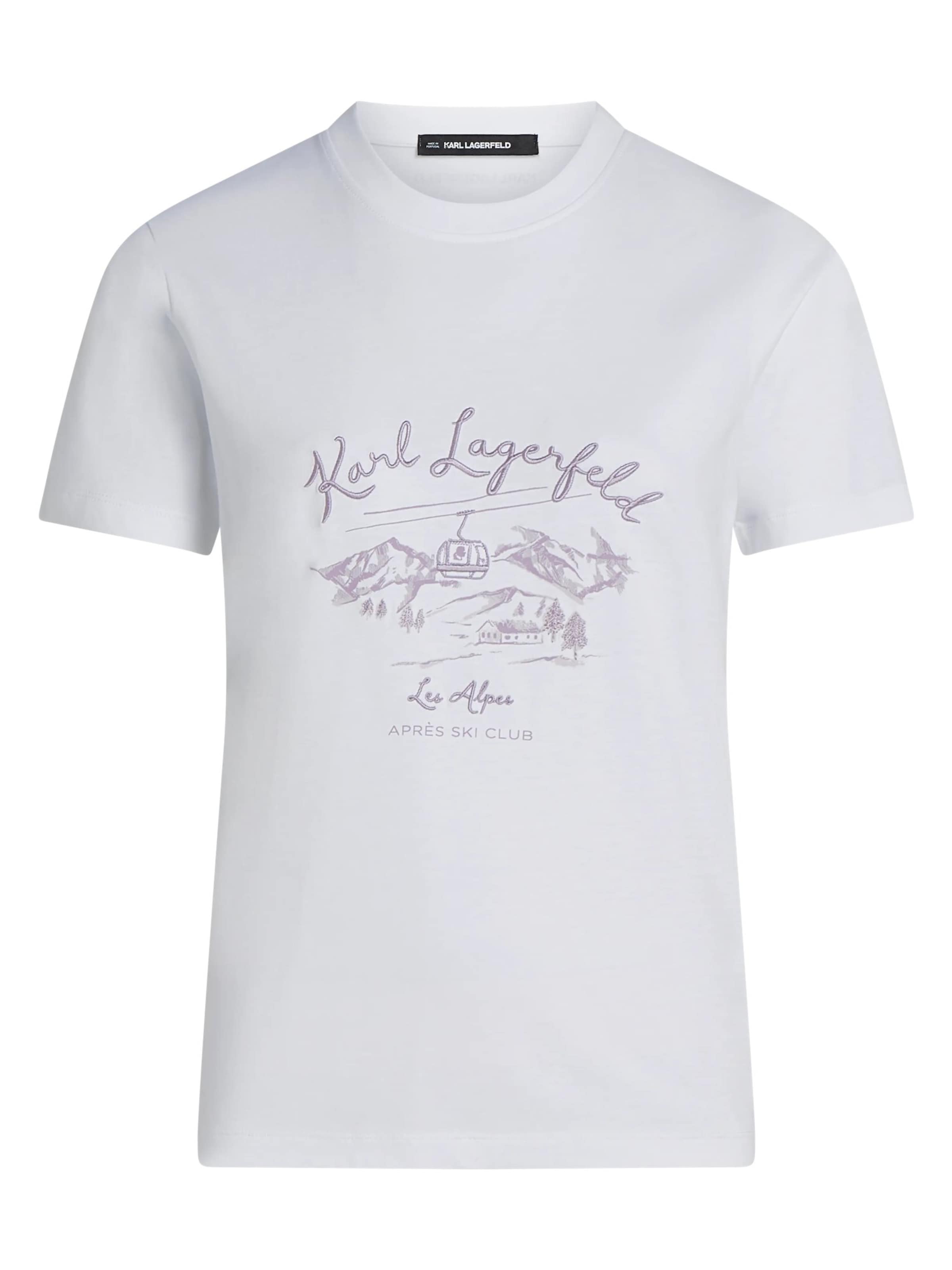 Karl Lagerfeld - Camiseta 'Après Ski Club' en blanco: frente