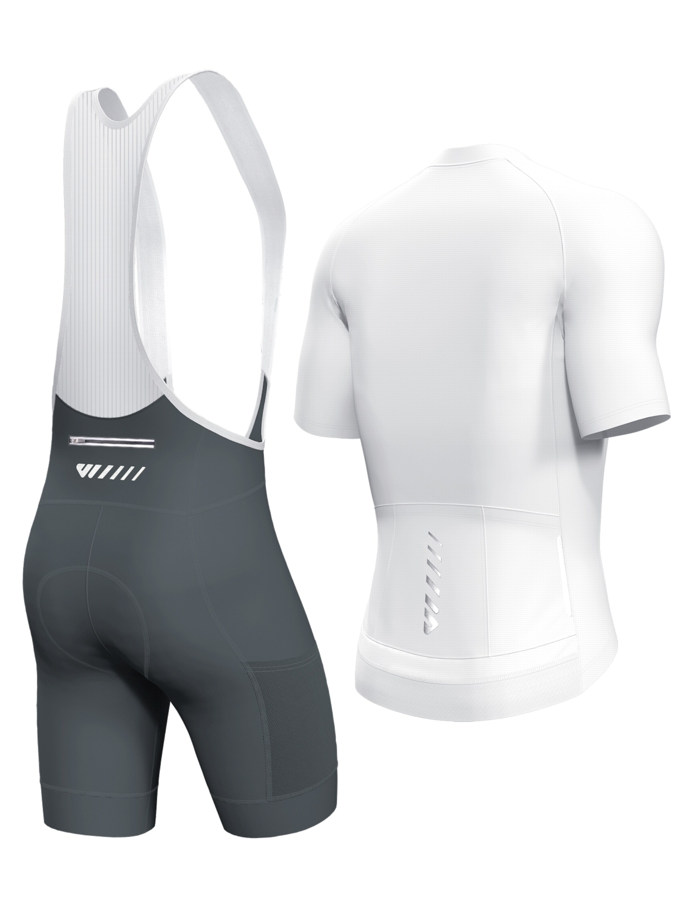 WULIBIKE - Ropa para correr 'Wulibike Radtrikot-Set 6-Taschen, Weiß/Grau' en blanco