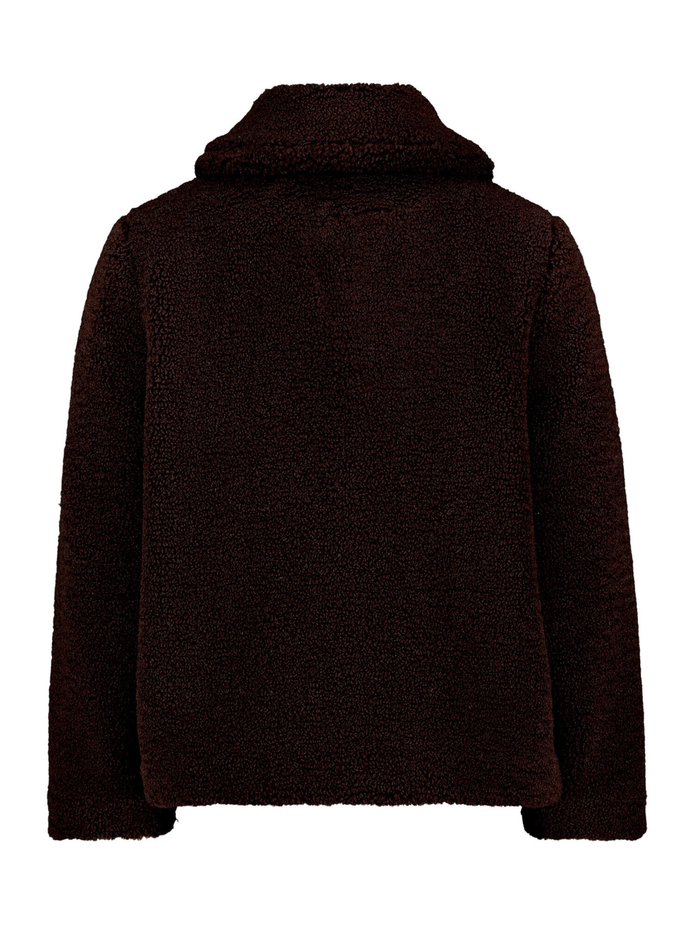Cartoon Plüschjacke mit Kragen in Braun