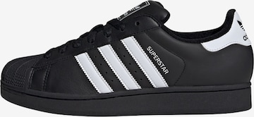 melns ADIDAS ORIGINALS Zemie brīvā laika apavi 'Superstar II': no priekšpuses
