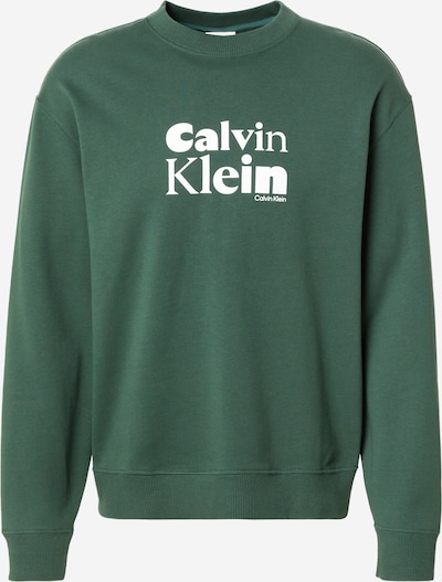 Calvin Klein Sweater majica u kraljevski zelena / bijela, Pregled proizvoda