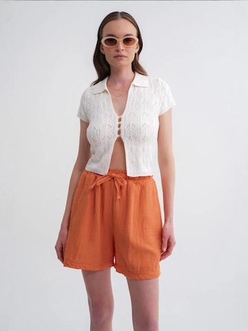 MixRay - Perna larga Calças em laranja