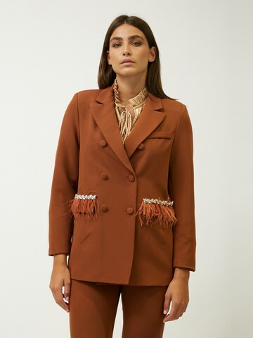 Influencer Blazer in Braun: Vorderseite