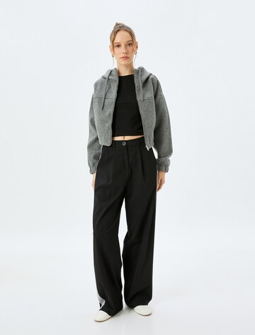 Koton Zip-Up Hoodie in Grey