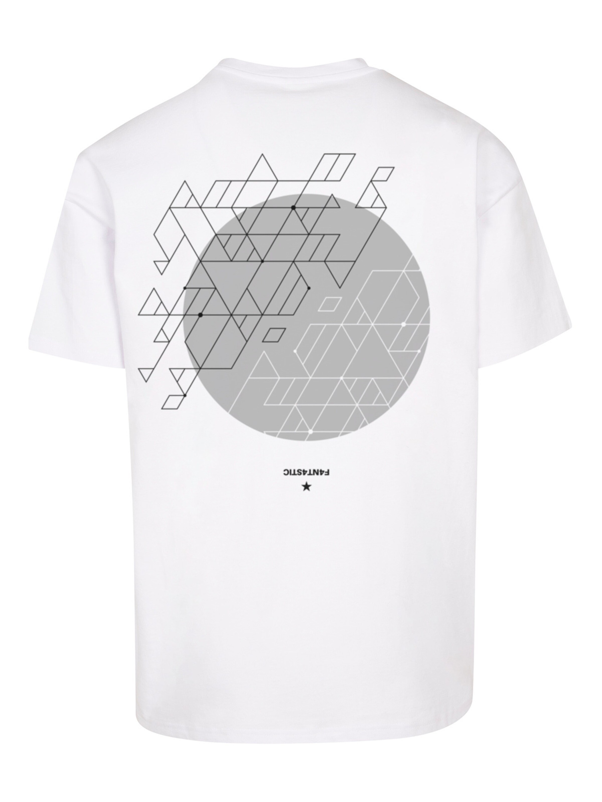 T-Shirt 'Geometric' F4NT4STIC en blanc
