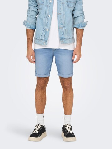 Only & Sons Slimfit Shorts 'Ply' in Blau