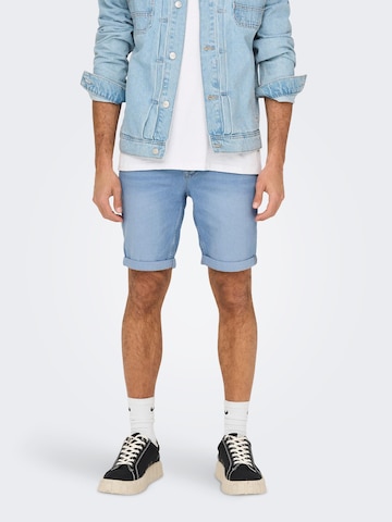 Only & Sons Slimfit Shorts 'Ply' in Blau