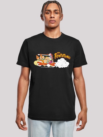 T-Shirt 'The Flintstones Family Car Distressed' F4NT4STIC en noir : devant