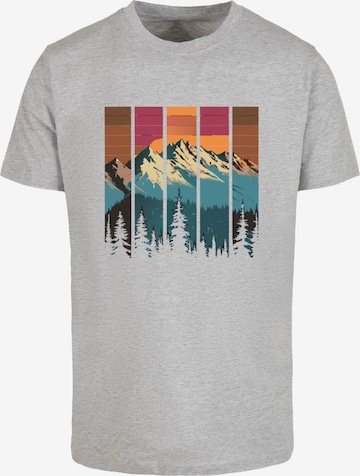 T-Shirt 'Berg Sonnenuntergang Retro' F4NT4STIC en gris : devant