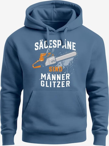 Neverless Sweatshirt 'Männerglitzer' in Blau: Vorderseite