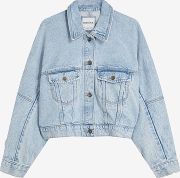 BershkaPrijelazna jakna - plava boja: prednji dio
