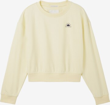 Sweat-shirt TOM TAILOR en jaune : devant