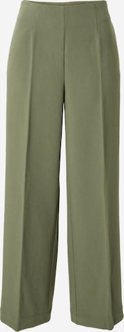 MSCH COPENHAGEN Wide Leg Bukser med fals 'Barbine' i grøn: forside