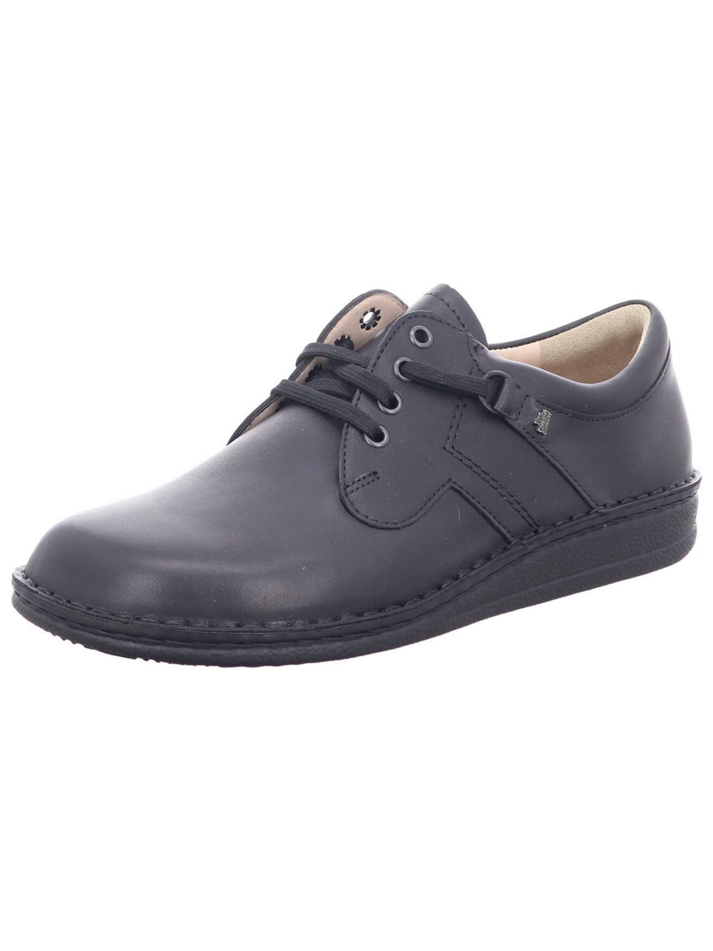 Finn Comfort - Zapatos con cordón 'Schnürschuh Herren 01000 001099 Echtleder in schwarz' en negro: frente