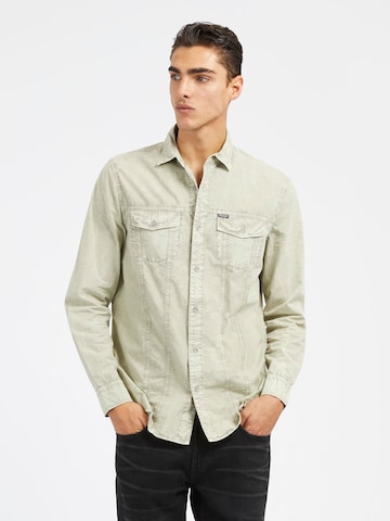 GUESS Regular fit Button Up Shirt in Beige: front