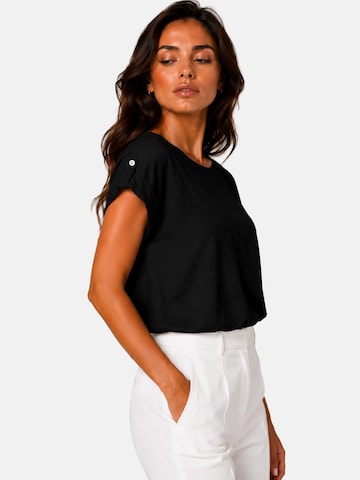 REGINA FASHION Shirt 'Blouse - Boat neckline plain' in Zwart