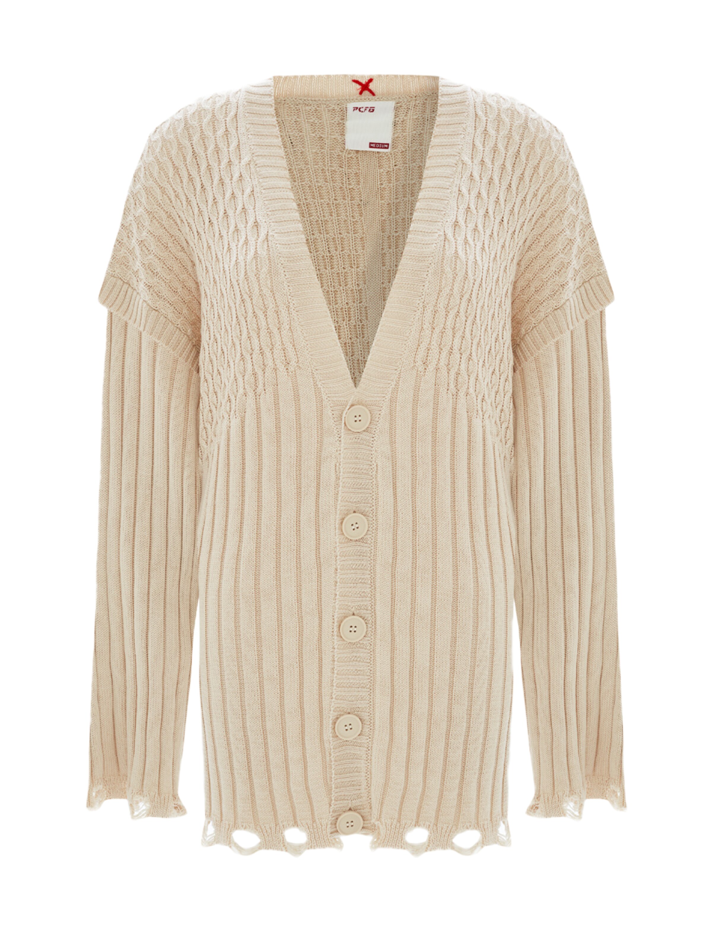 PCFG Strickjacke in Beige: Vorderseite