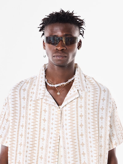 VAMOS CLO Button Up Shirt in Beige / White, Item view
